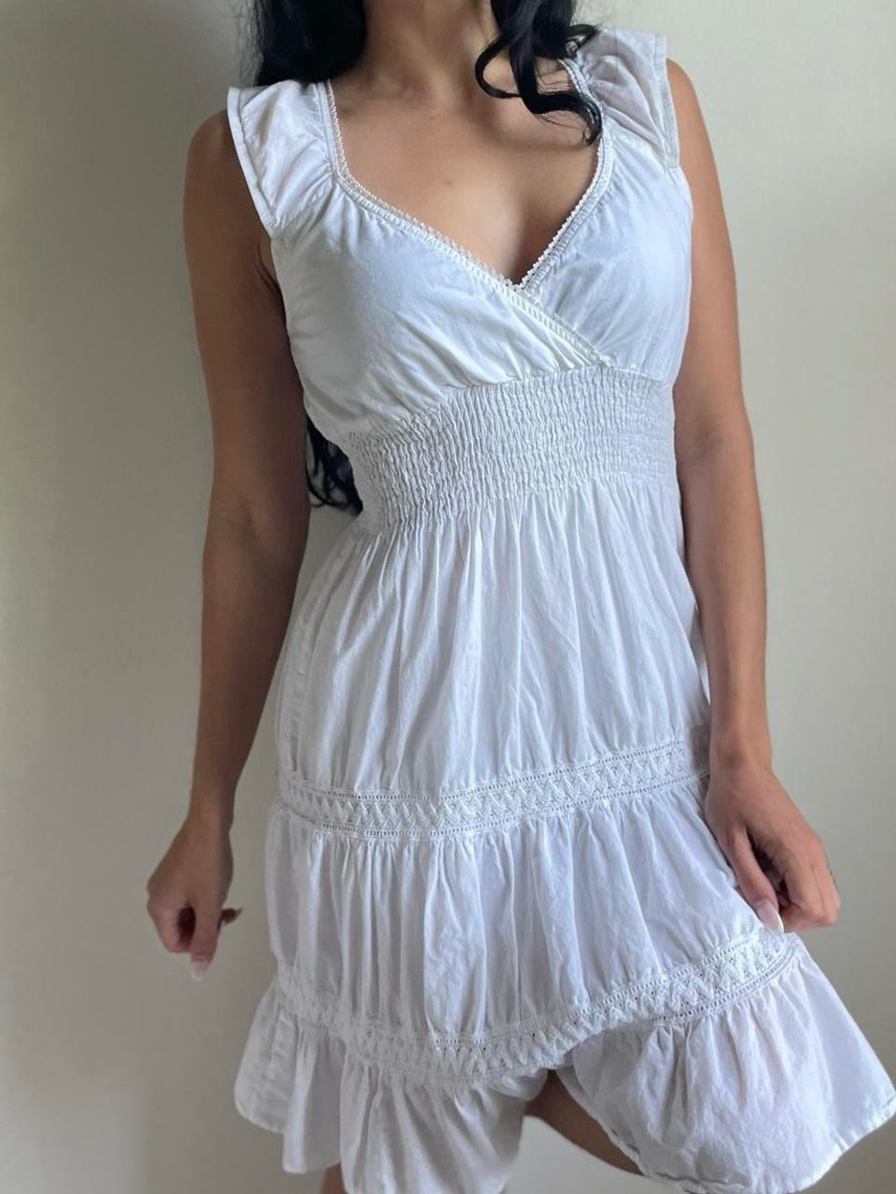 Speed Control V-Neck Babydoll Midi Dress